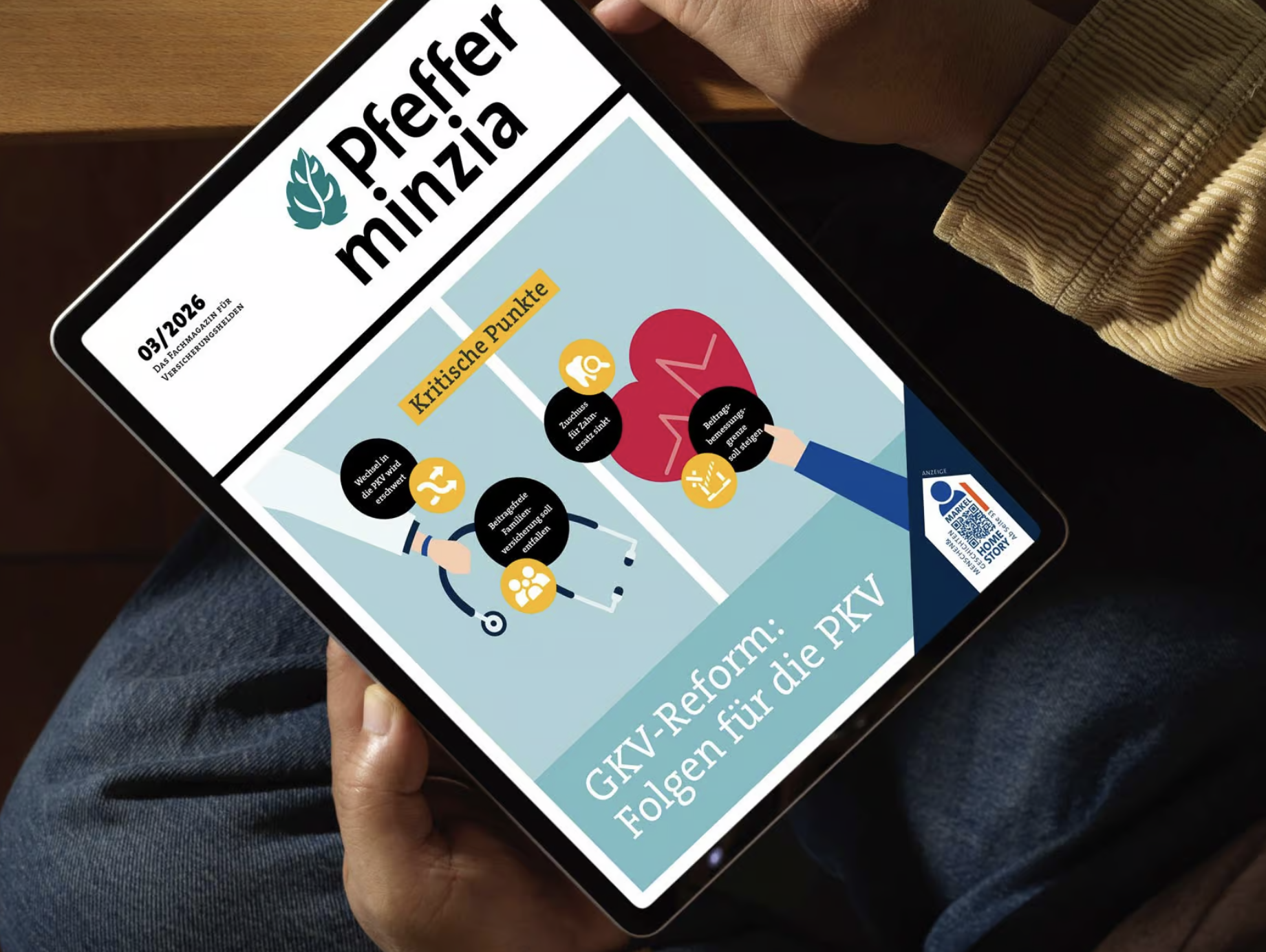 Homestory auf Tablet